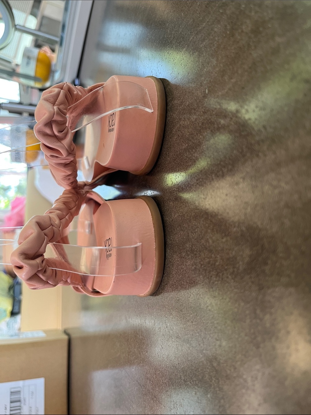 Comfort Crisscross Slingback Sandals in Blush Pink - Picture 3 of 4